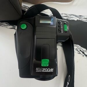 Reflex Zoom 35mm Film Camera - Black with Green Accents
